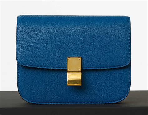 celine box blue|Celine box bag.